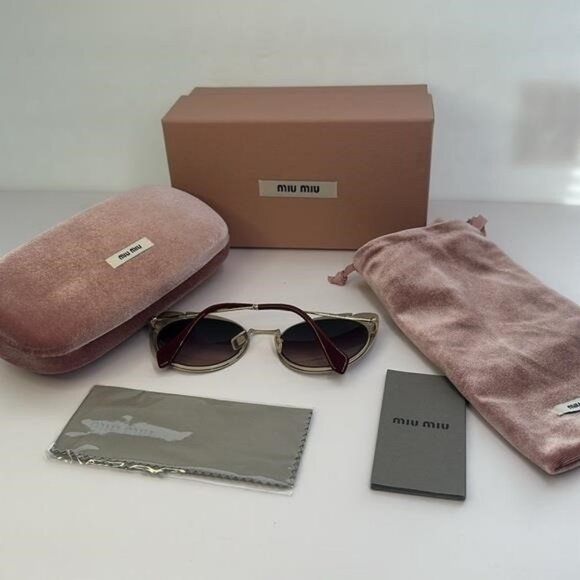 New Authentic Miu Miu MU 57TS HB5GR0* 3N Metal Women Noir sunglasses - Picture 6 of 17